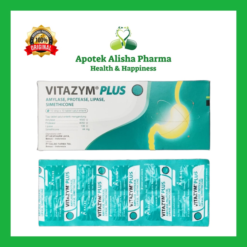 Jual Vitazym Plus Tablet Strip isi 10 Vitazim Obat Kembung | Shopee ...