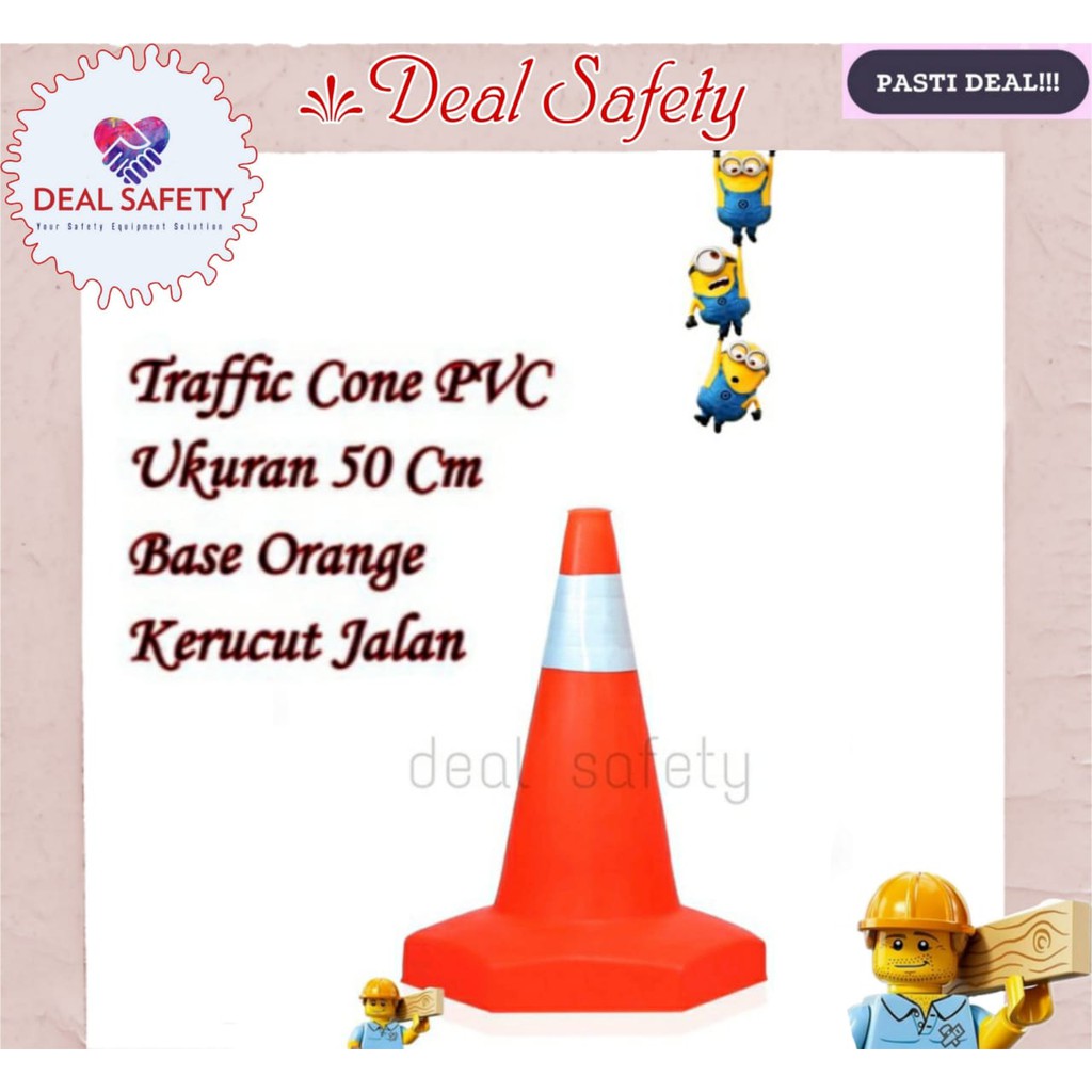 Jual Traffic Cone PVC 50 Cm Base Orange Kerucut Pembatas Jalan | Shopee ...