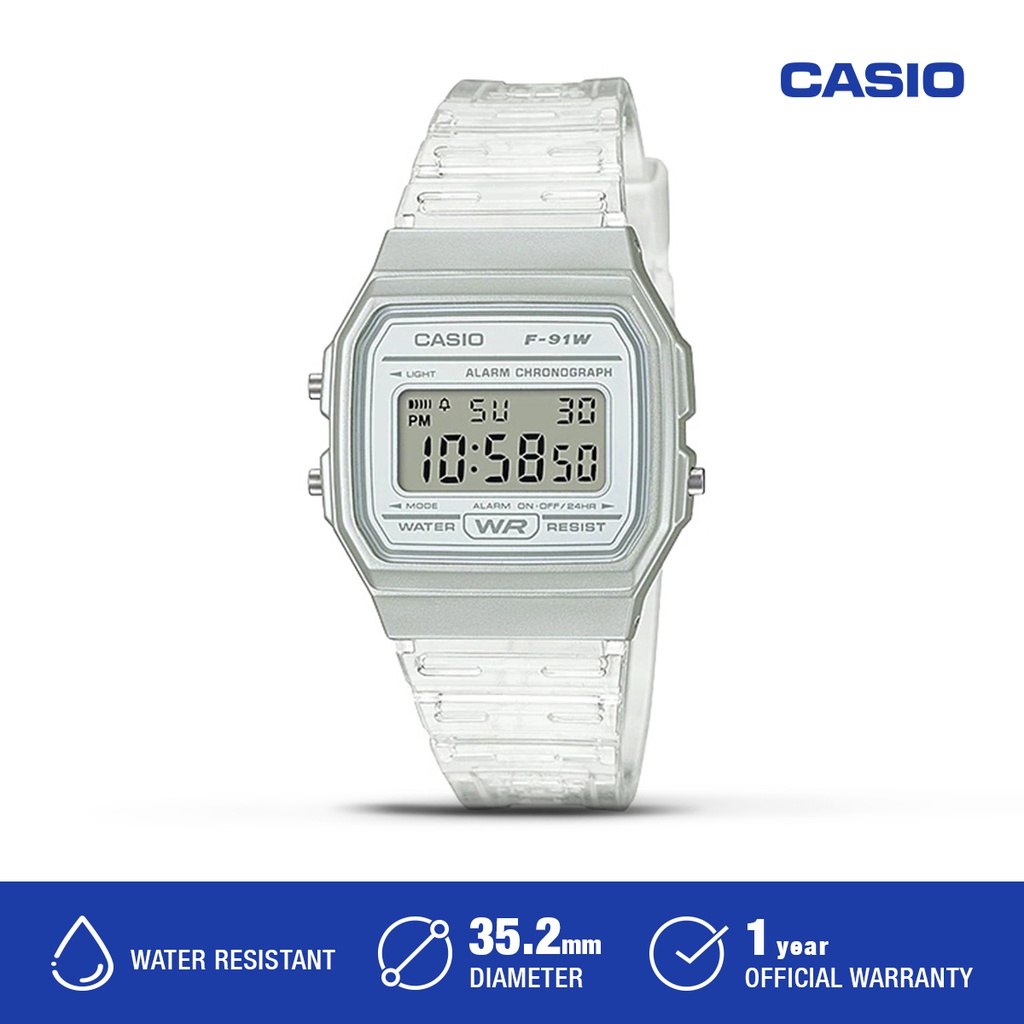 Jam Tangan Wanita Digital Casio F-91WS-7DF Original