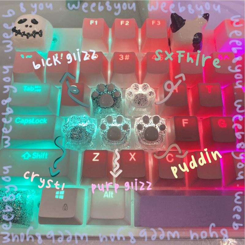 Jual keycaps // B grade // paw artisan keycaps // resin keycaps ...