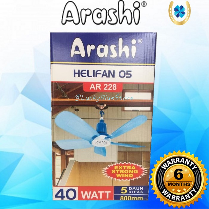 Jual Arashi Kipas Angin Gantung Helifan 40W WATT AR-228 Langit Langit ...