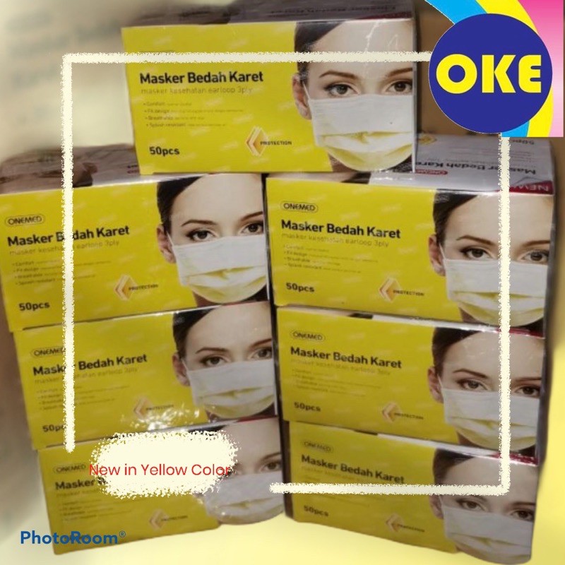 Jual Masker Bedah Karet Onemed Kuning 50pc | Shopee Indonesia