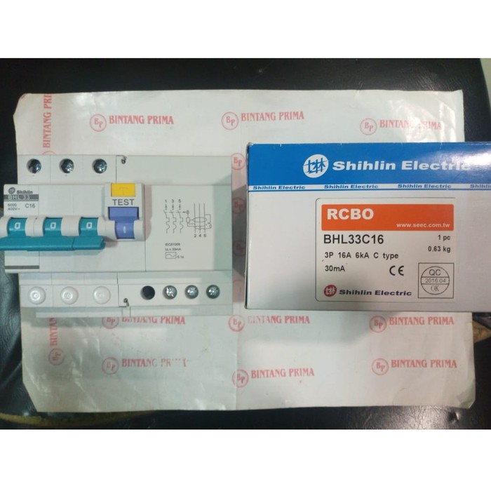 Jual RCCB / ELCB / RCBO 3P 6A-32A Tipe BHL-33 3P+N 6Ka 30Ma Merk ...
