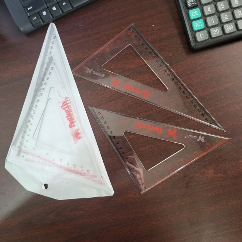 Jual Penggaris Segitiga Butterfly no 10 / Triangle Ruler | Shopee Indonesia