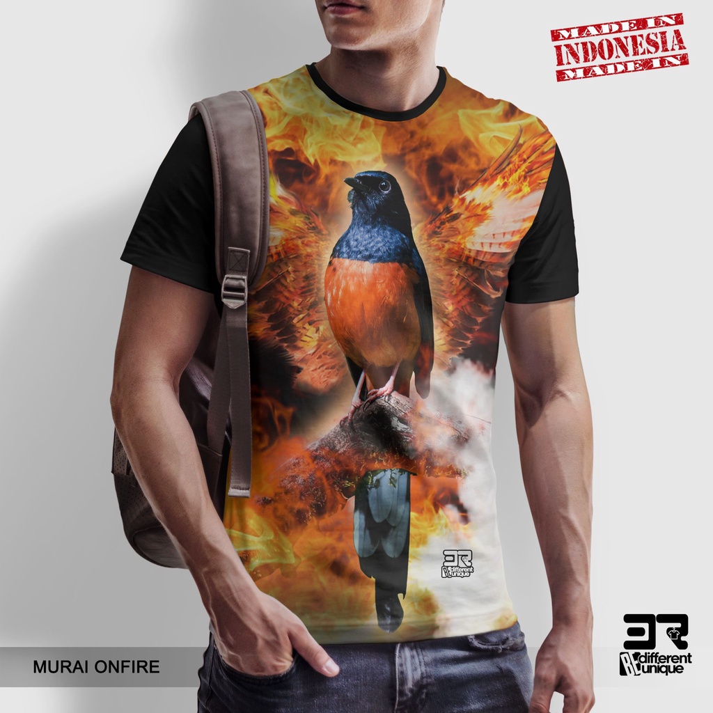 Jual [ COD ] KAOS PRINTING GAMBAR BURUNG MURAI ON FIRE - BAJU KICAU ...