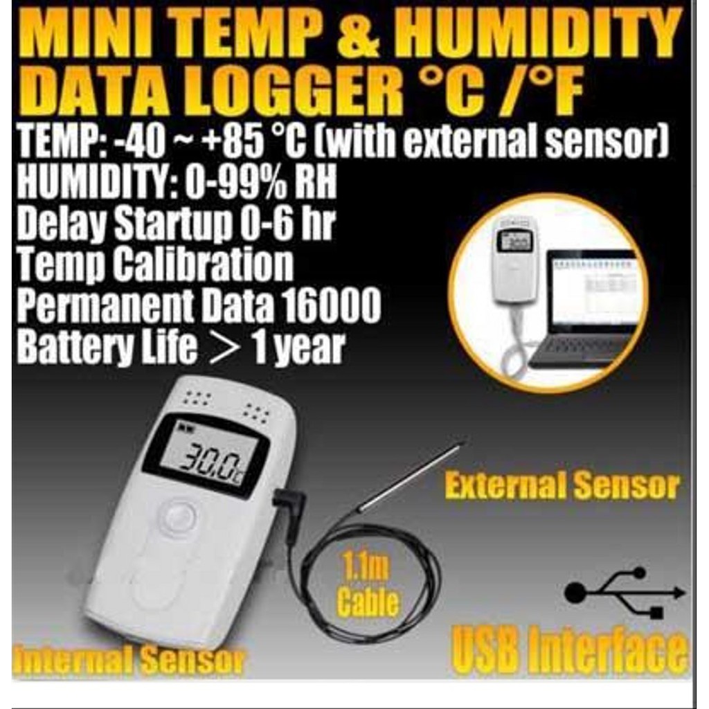 Jual Elitech RC-4HC Data Logger Humidity Temperature ORI RC4-HC RC4HC ...
