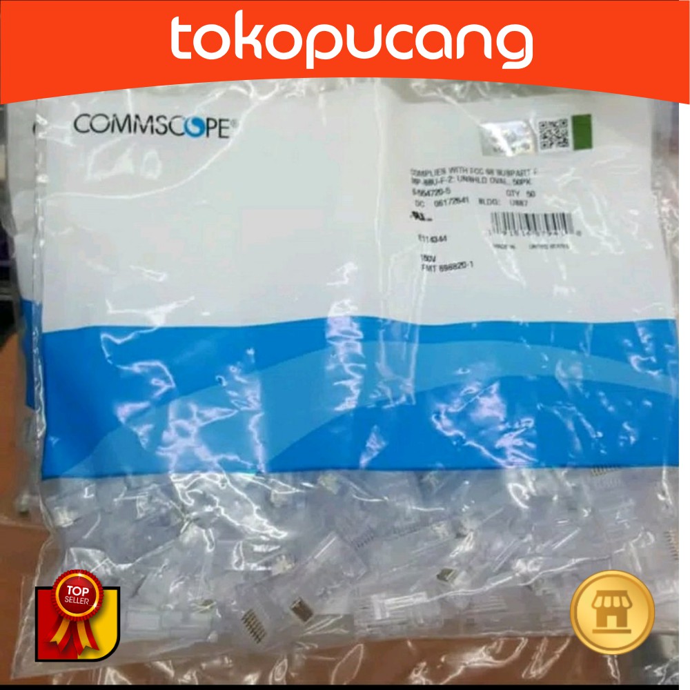 Jual Konektor RJ45 Commscope amp LAN colokan jack kepala krimping ...