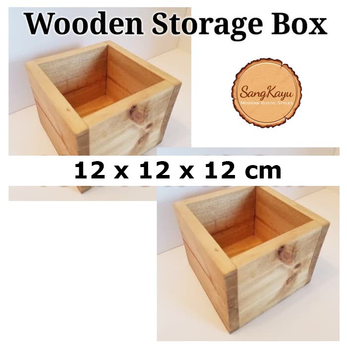 Jual SangKayu Wooden Storage Box 12x12x12 cm Kotak Kayu Tempat ...