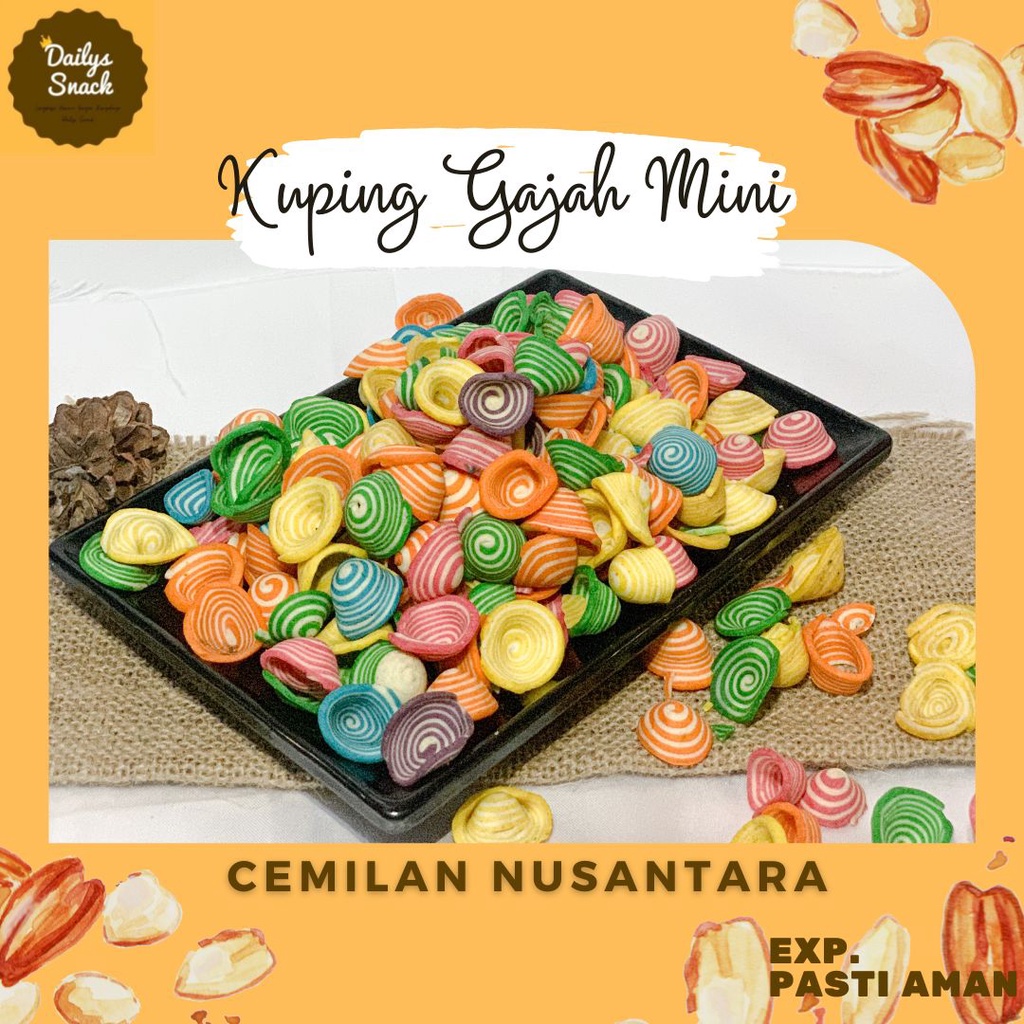 Jual SNACK KILOAN / MAKANAN RINGAN - KUPING GAJAH MINI 125 GR | Shopee ...