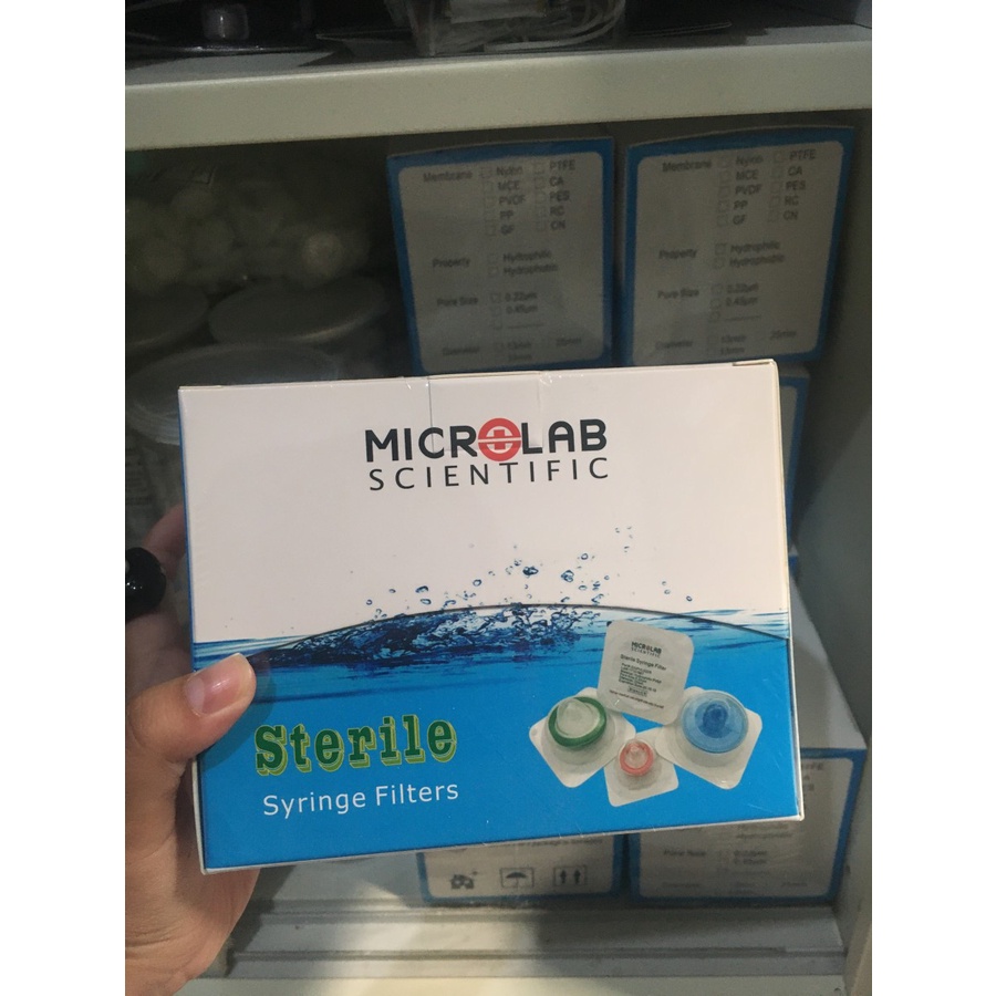 Jual PTFE Syringe Filter 25mm 0.45um Sterile isi 50/pack Brand Microlab ...