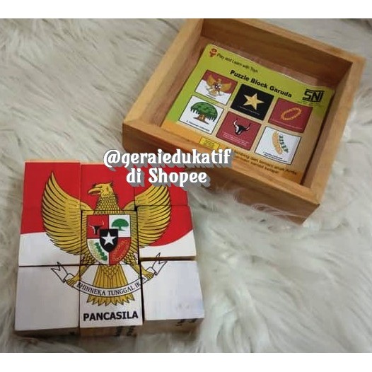 Jual Mainan Edukatif SNI JIGSAW PUZZLE GARUDA PANCASILA 6in1 Shopee