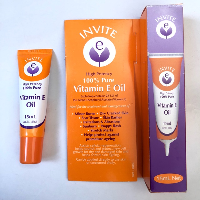 Jual Invite E 100 pure vitamin Oil 30ml asli murni australia Shopee