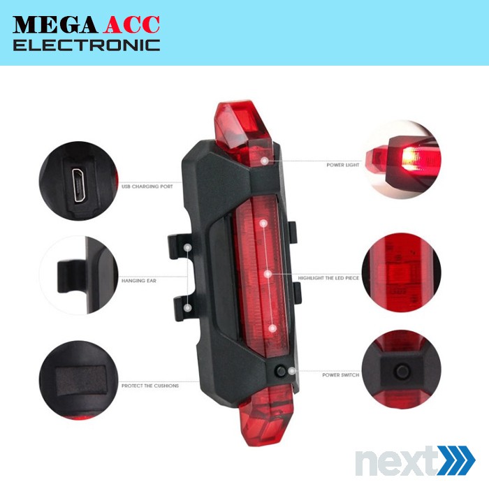 Jual Lampu 5 LED Taillight Rechargeable - Lampu Rambu Rambu Khusus ...