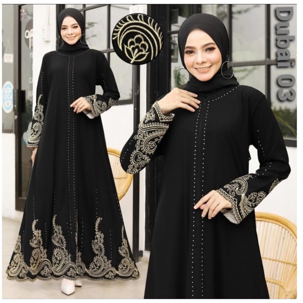 Jual abaya gamis hitam 03 & 1002 abaya turkey busana muslim wanita