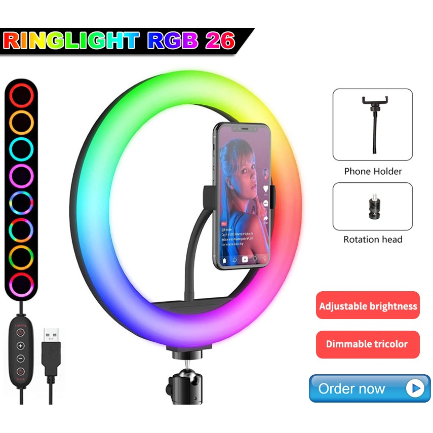 Jual Selfie Ring Light Rgb Inch Cm Lampu Ring Led Light R Rgb