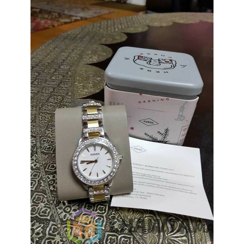 Jual Jam Tangan Wanita Fossil ES2409 Analog White Dial Original