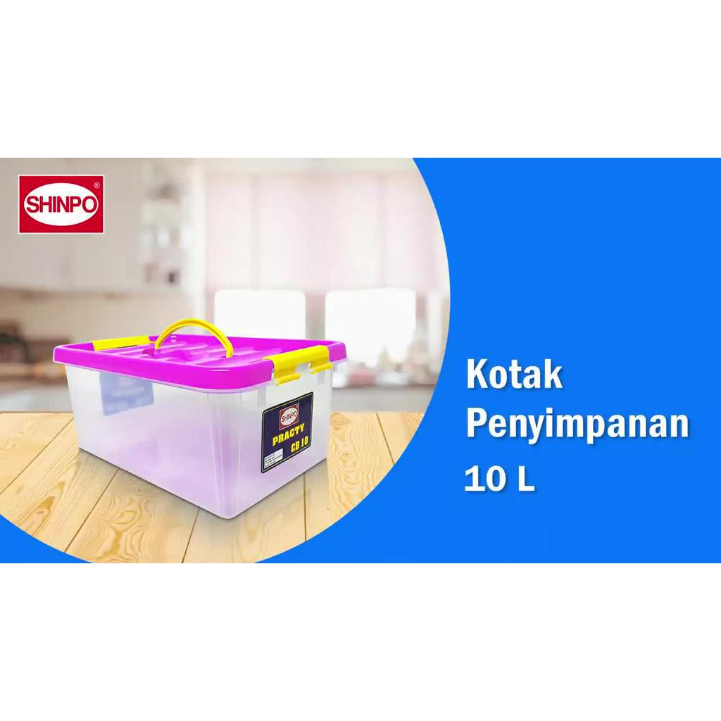 Jual SHINPO Box Penyimpanan Kontainer Plastik 10L Practy Container Lock ...