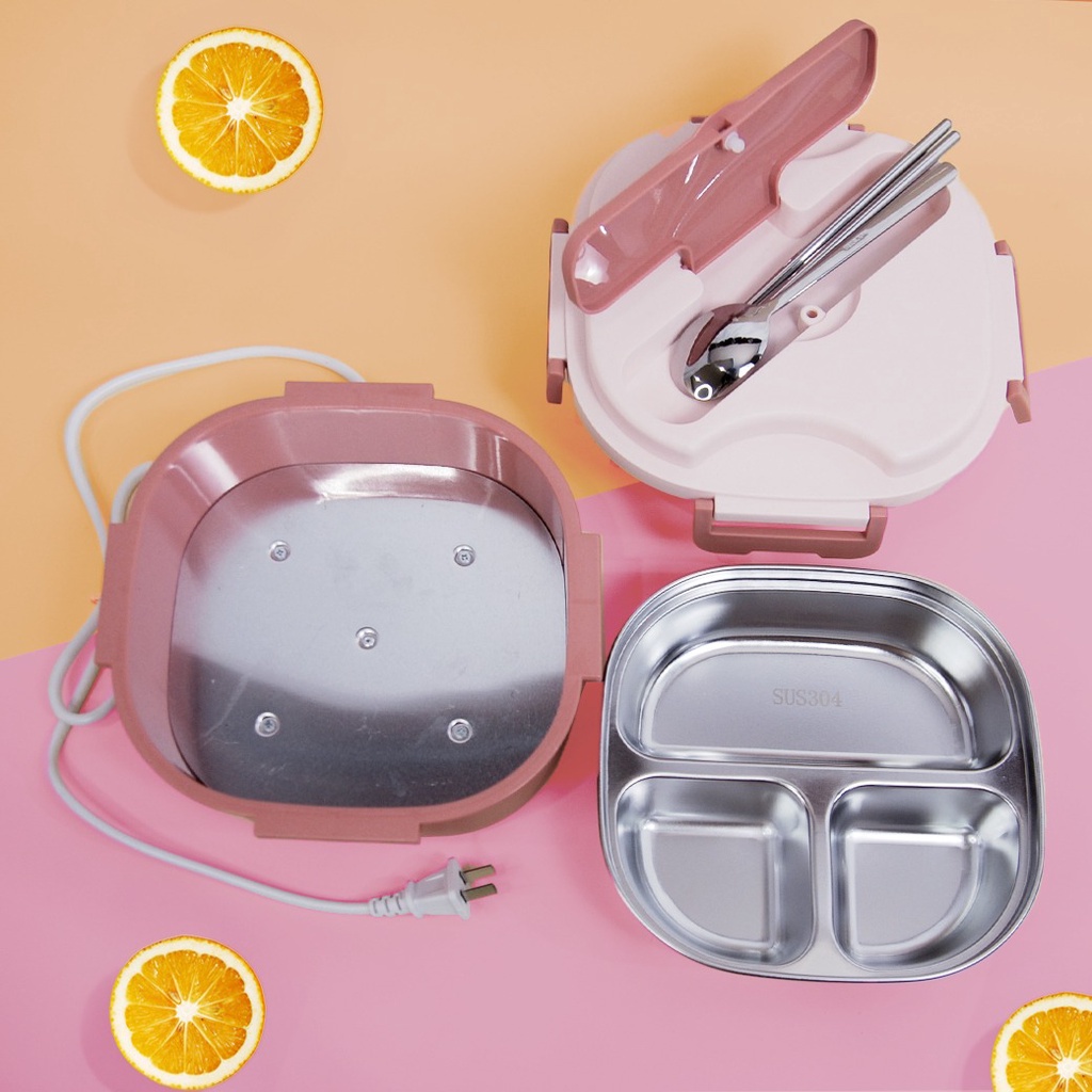 Jual Electric bentobox /kotak makan listrik stainless sekat 4 ukuran
