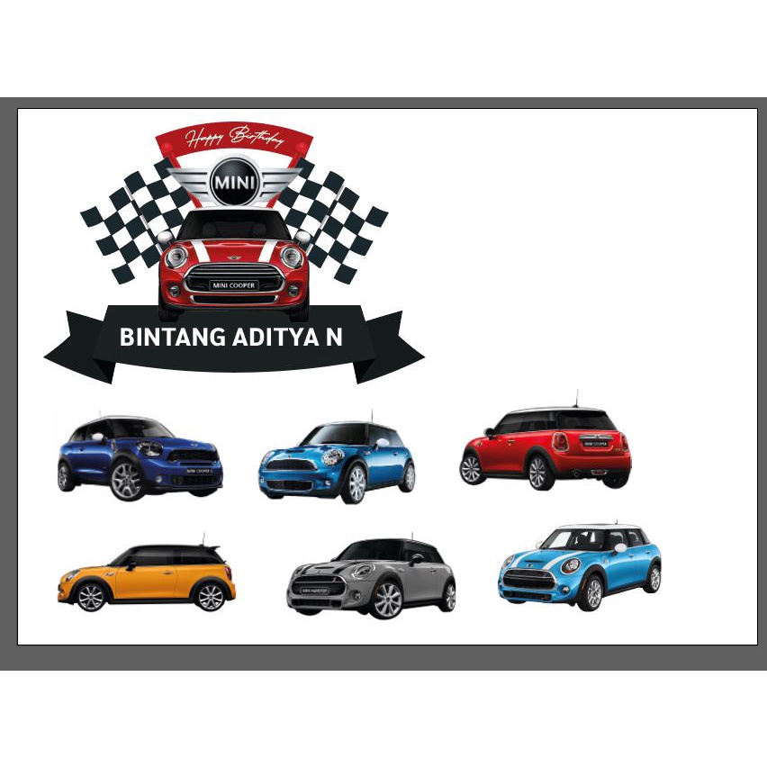 Jual Cake Topper 3D Karakter Mini Cooper Minicooper Mobil Hiasan Ulang ...