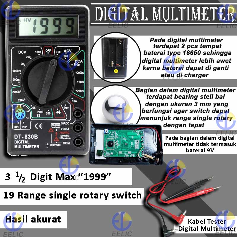 Jual EELIC DTC-830B Digital multimeter avometer volt ohm meter dengan ...