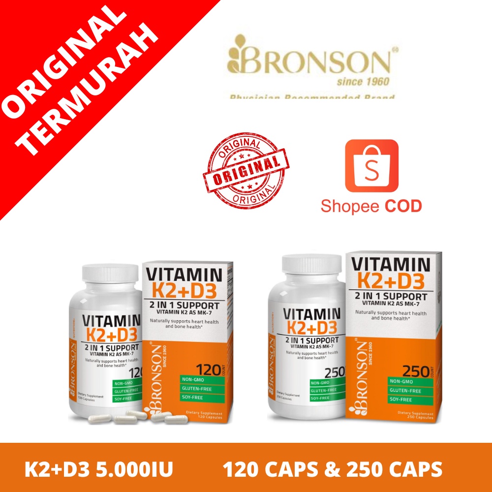Jual Bronson Vitamin K2 D3 5000 10000 IU Vit K2 D3 Shopee Indonesia