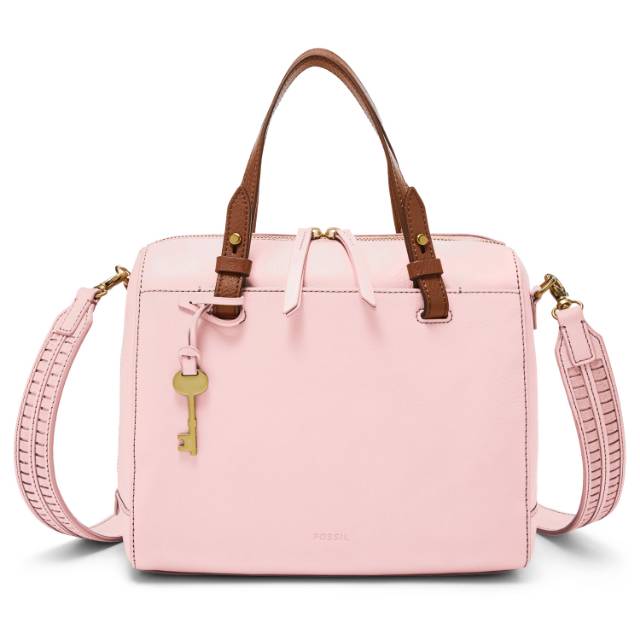 Tas Fossil Rachel Satchel Blushed Soft Pink Muda Original Leather Kulit Asli