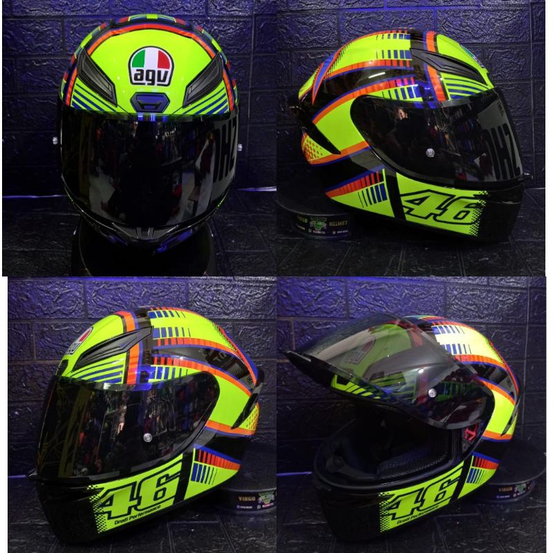 HELM AGV K1 TOP SOLELUNA 2015 /BLACK RED YELLOW+VISOR IRIDIUM RED K1-  SINGEL VISOR
