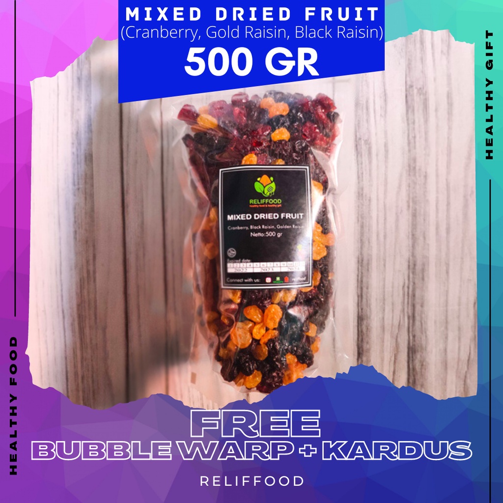 Jual MIX RAISIN 500 GRAM (Cranberry, Black Raisin, Golden Raisin) BUAH ...