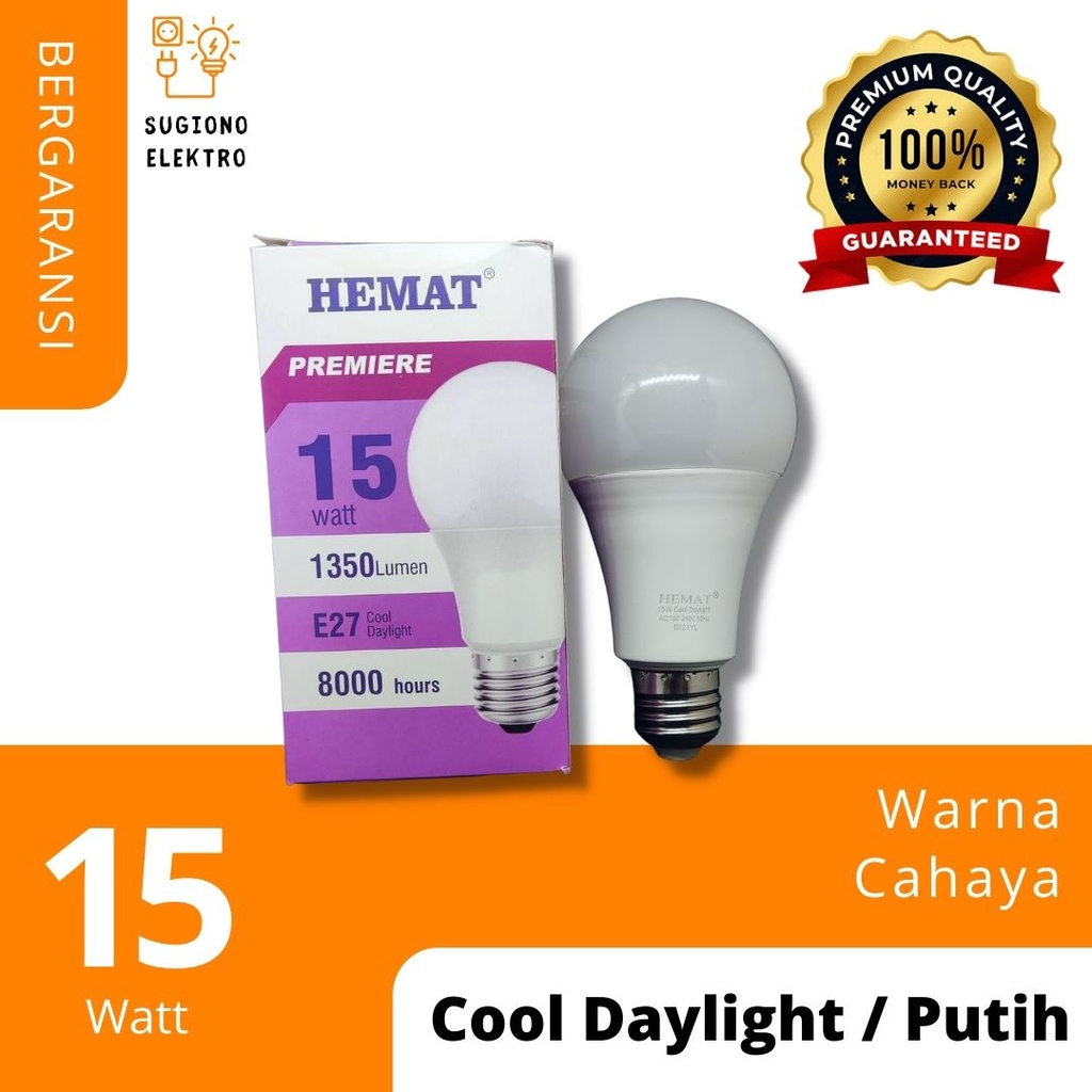 Jual Lampu LED Hemat 15w Super Terang Dan Hemat Bergarasi Warna Cahaya ...