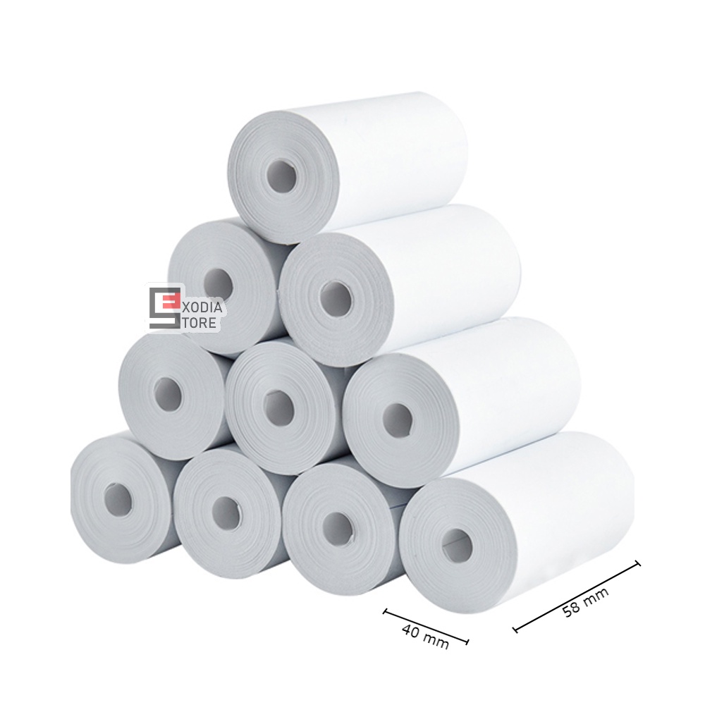 Jual Kertas Thermal 58mm ukuran 58x40mm isi 10 Roll / Receipt Struk