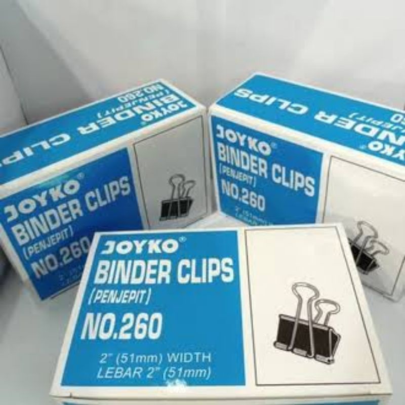 Jual JOYKO BINDER CLIPS/PENJEPIT KERTAS NO.260 51MM/2INCH Shopee