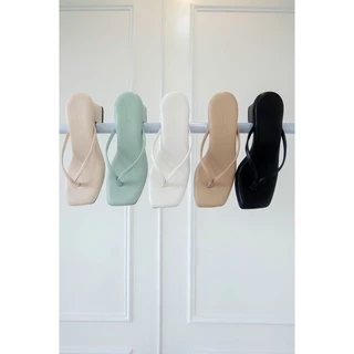 Bluebells DUSTY Sendal Tali Jepit Heels Wanita 5cm Simple Elegan (Tersedia Size 36-44)