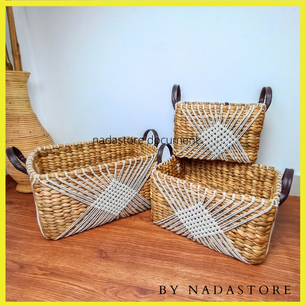 Jual Nadastore Keranjang Rectangular Rajut Macrame Premium / Basket ...