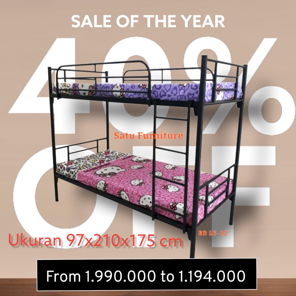 Jual Ranjang Tempat Tidur Tingkat Besi Ranjang Susun Bunkbed Anak Kosan ...