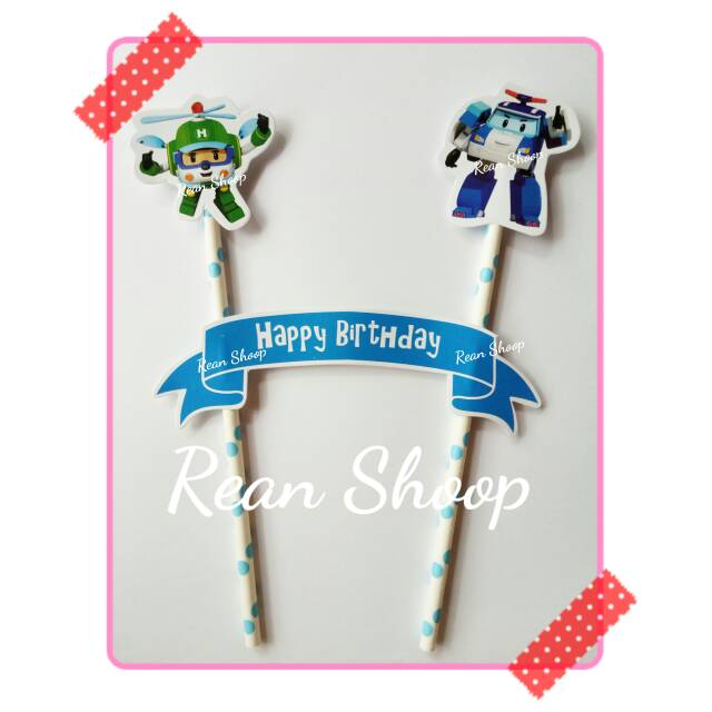 Jual topper toper tusukan hiasan dekorasi kue cake ulang tahun happy ...