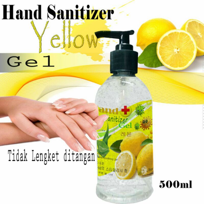 Jual Handsanitizer 500ml Gel Wangi Lemon Kemasan Botol Pump Alkohol 70 Tidak Lengket Nyaman Di 1298
