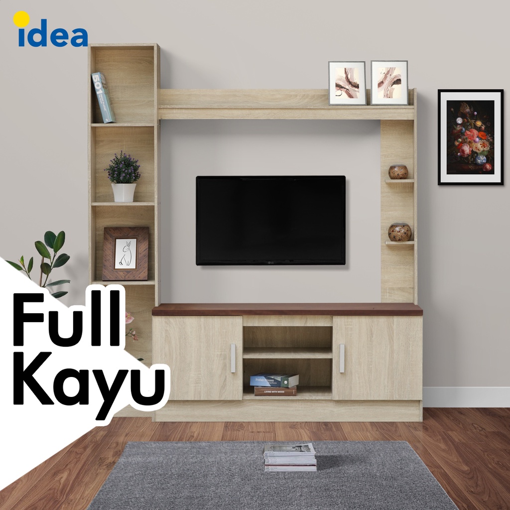 IDEA Furniture Rak TV Meja TV Pajangan Lemari Buffet Kayu Putih Modern Minimalis Florida