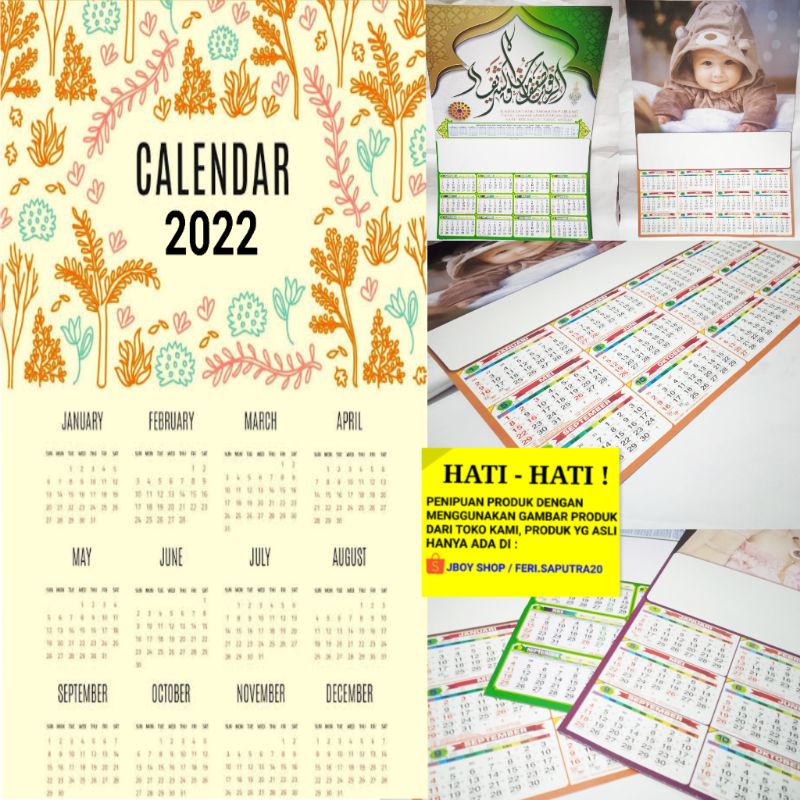 Jual KALENDER 2022 / KALENDER / KALENDER MURAH / KALENDER LEMBARAN ...