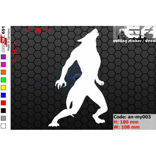 Jual ea cutting sticker / decal Code: an-my003 ( mythology werewolf ...