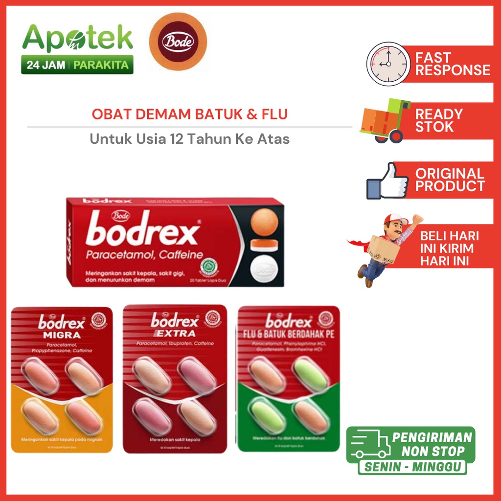 Jual Bodrex Tablet / Bodrex Untuk Flu & Batuk / Meringankan Rasa Nyeri