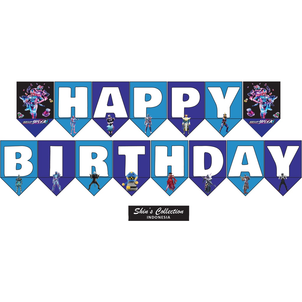 Jual Banner bunting flag happy birthday ulangtahun Kamen rider Revice ...