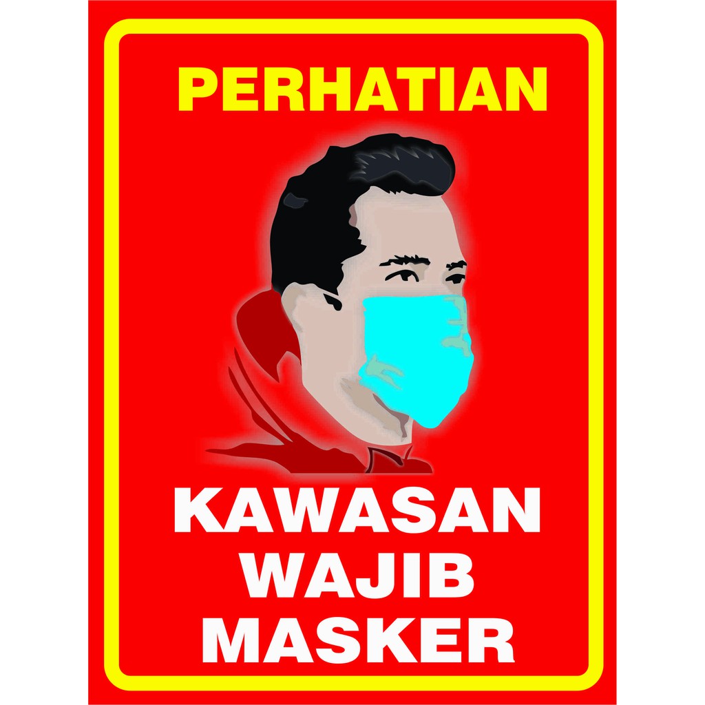 Jual Stiker Kawasan Wajib Pakai Masker Shopee Indonesia 6051