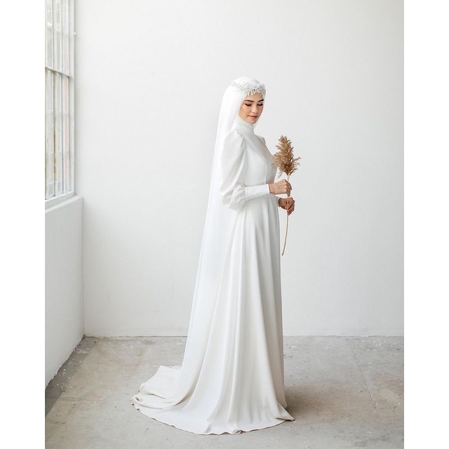 Simple wedding clearance dress hijab