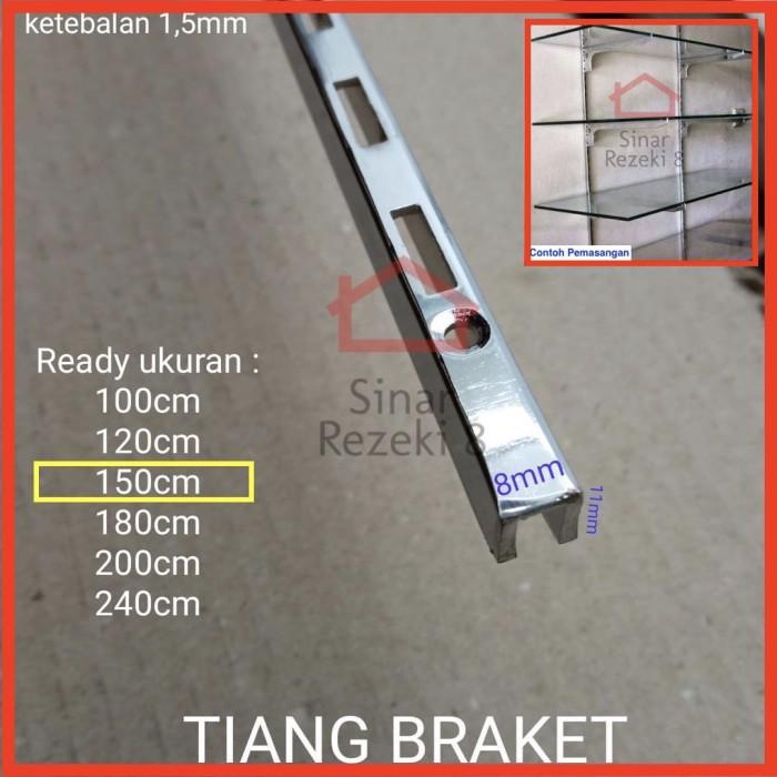 Jual Tiang Bracket Kaca Cm Braket Papan Dinding Kayu Shelf Mtr Best Seller Shopee