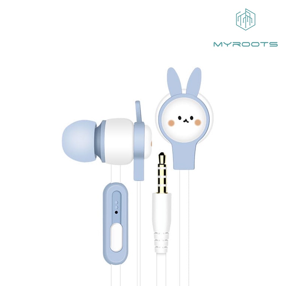 Jual Myroots x Log on Earphone Handsfree HF771 Rabbit Coco Bear With ...