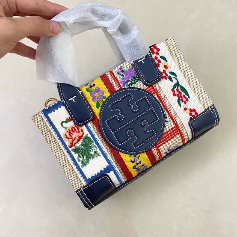 Tory burch ella hot sale webbing patchwork tote