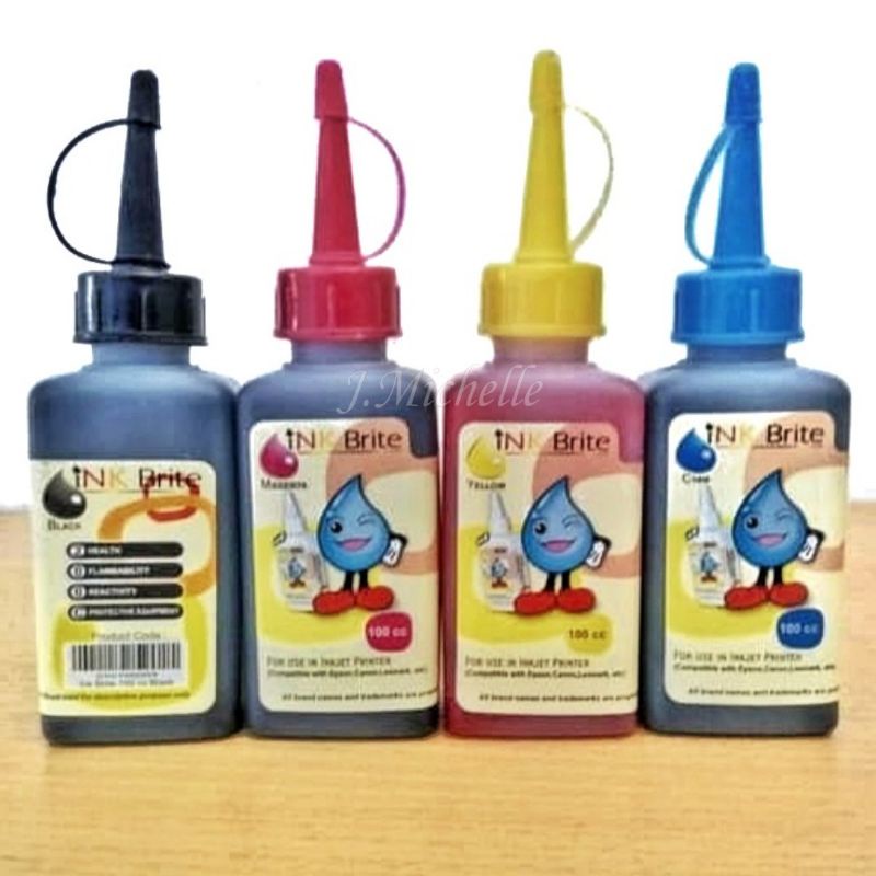 Jual INK Brite Original Tinta Refill C/M/Y/Bk 100 cc | Shopee Indonesia