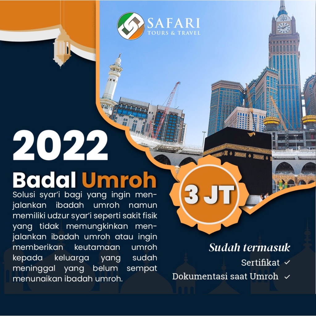 Jual BADAL UMRAH UMROH BADAL SESUAI SUNNAH SAFARI TOURS & TRAVEL ...