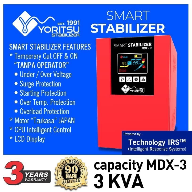 Jual Smart Stabilizer Digital 3000VA YORITSU MDX 3KVA | Shopee Indonesia