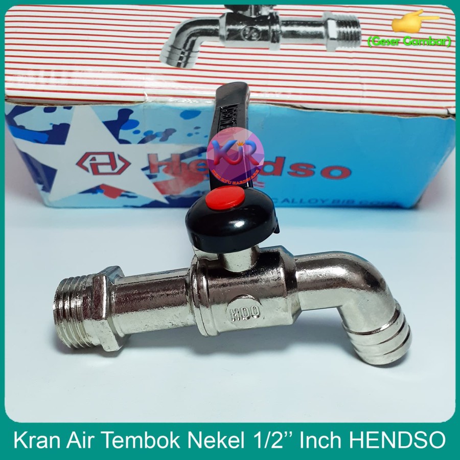 Jual Kran Air Tembok Bola Gagang Hitam Nekel 1/2 inch | Shopee Indonesia